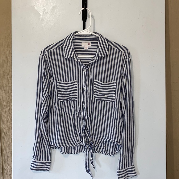 SO Tops - So striped button down blouse